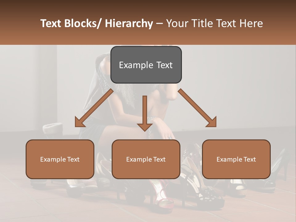 A Woman Kneeling Down Next To A Bunch Of Shoes PowerPoint Template