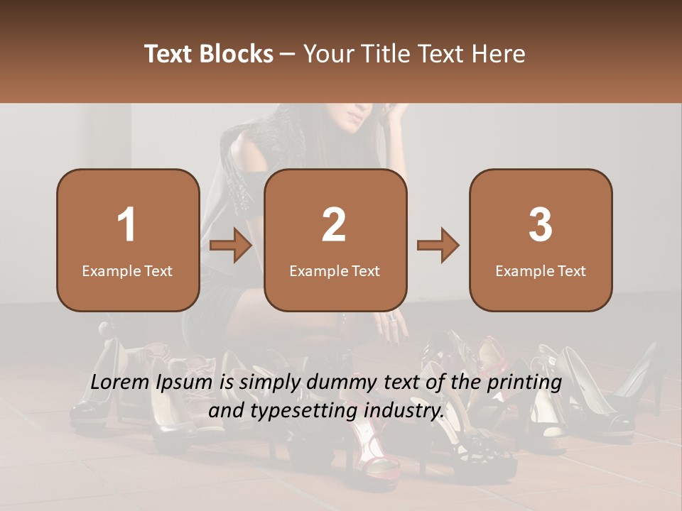 A Woman Kneeling Down Next To A Bunch Of Shoes PowerPoint Template