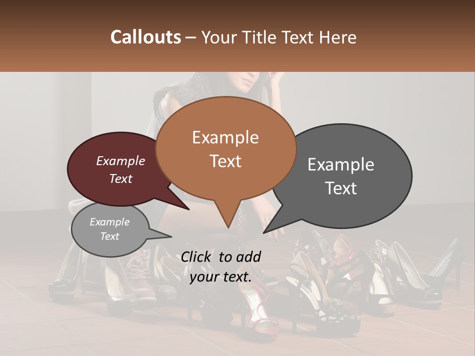 A Woman Kneeling Down Next To A Bunch Of Shoes PowerPoint Template