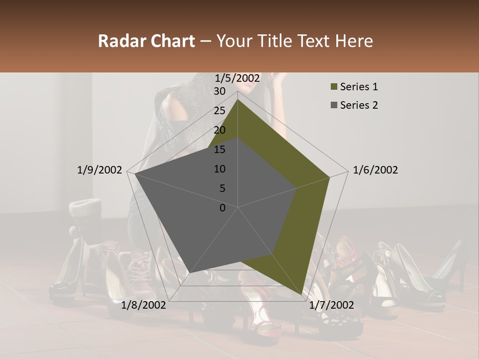 A Woman Kneeling Down Next To A Bunch Of Shoes PowerPoint Template