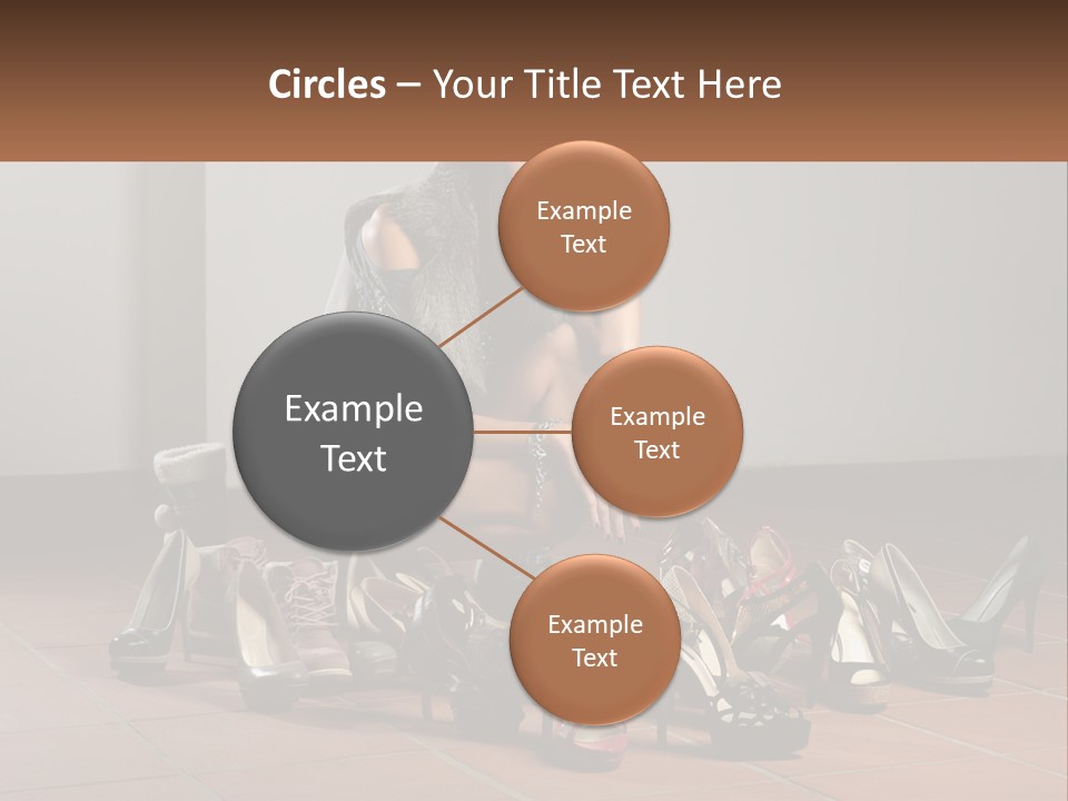 A Woman Kneeling Down Next To A Bunch Of Shoes PowerPoint Template