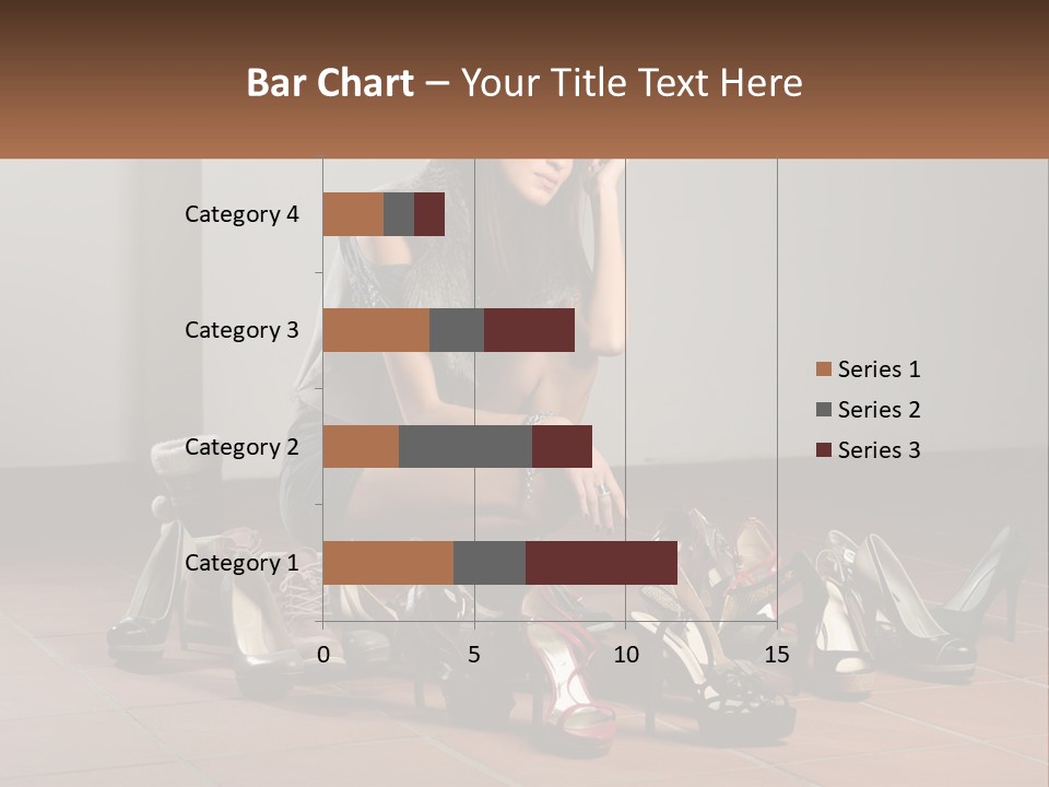 A Woman Kneeling Down Next To A Bunch Of Shoes PowerPoint Template