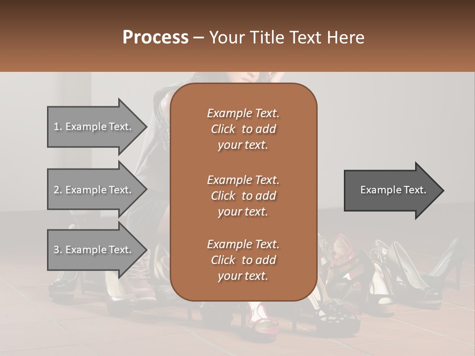 A Woman Kneeling Down Next To A Bunch Of Shoes PowerPoint Template