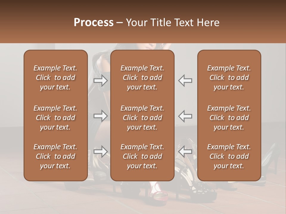 A Woman Kneeling Down Next To A Bunch Of Shoes PowerPoint Template