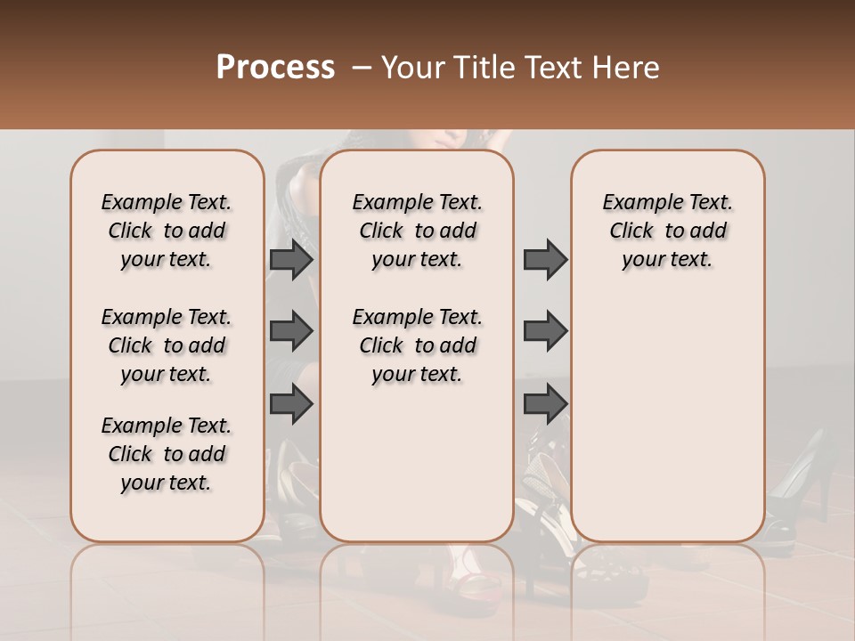 A Woman Kneeling Down Next To A Bunch Of Shoes PowerPoint Template