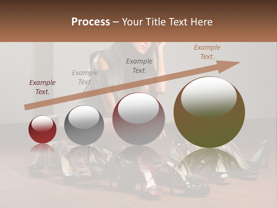 A Woman Kneeling Down Next To A Bunch Of Shoes PowerPoint Template