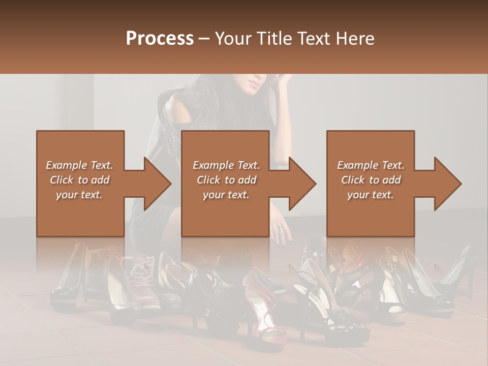 A Woman Kneeling Down Next To A Bunch Of Shoes PowerPoint Template