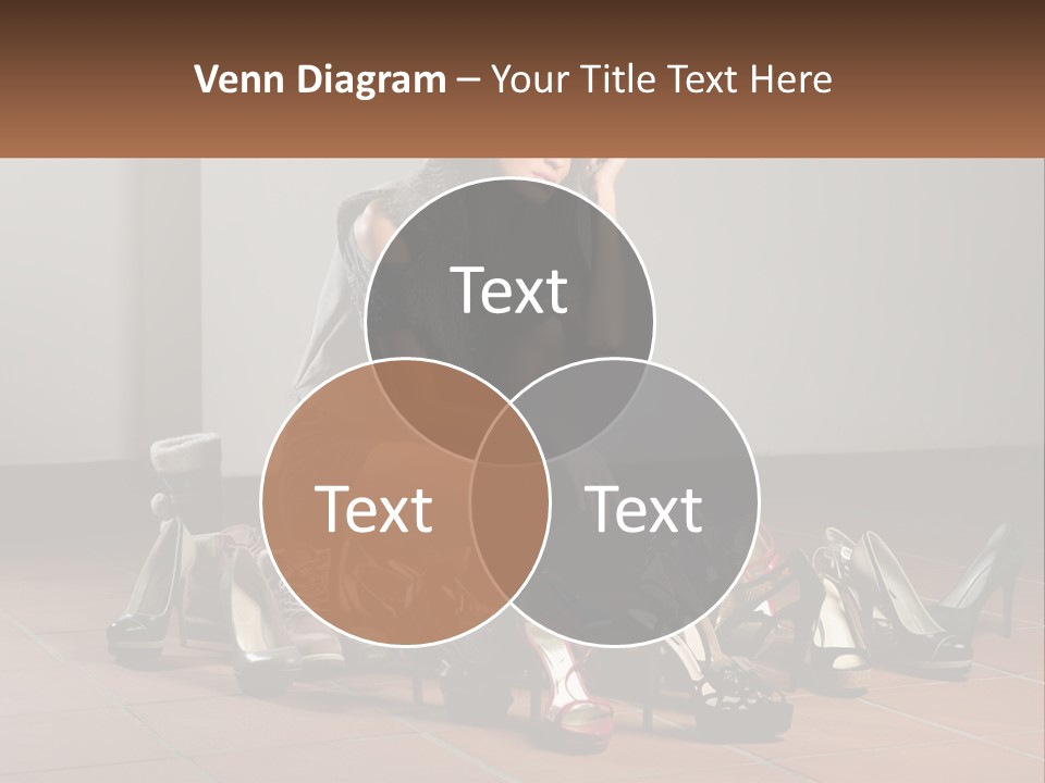 A Woman Kneeling Down Next To A Bunch Of Shoes PowerPoint Template