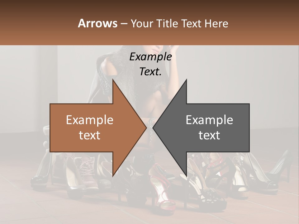 A Woman Kneeling Down Next To A Bunch Of Shoes PowerPoint Template