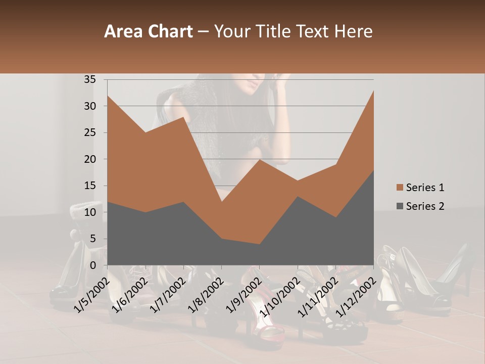 A Woman Kneeling Down Next To A Bunch Of Shoes PowerPoint Template