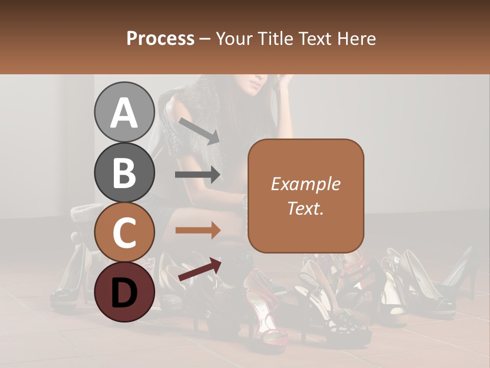 A Woman Kneeling Down Next To A Bunch Of Shoes PowerPoint Template