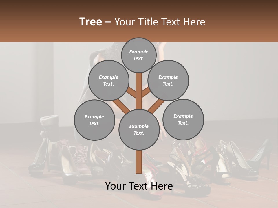 A Woman Kneeling Down Next To A Bunch Of Shoes PowerPoint Template