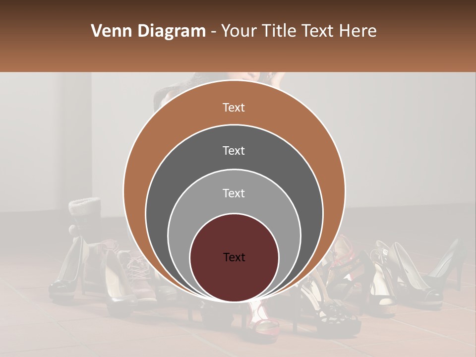 A Woman Kneeling Down Next To A Bunch Of Shoes PowerPoint Template