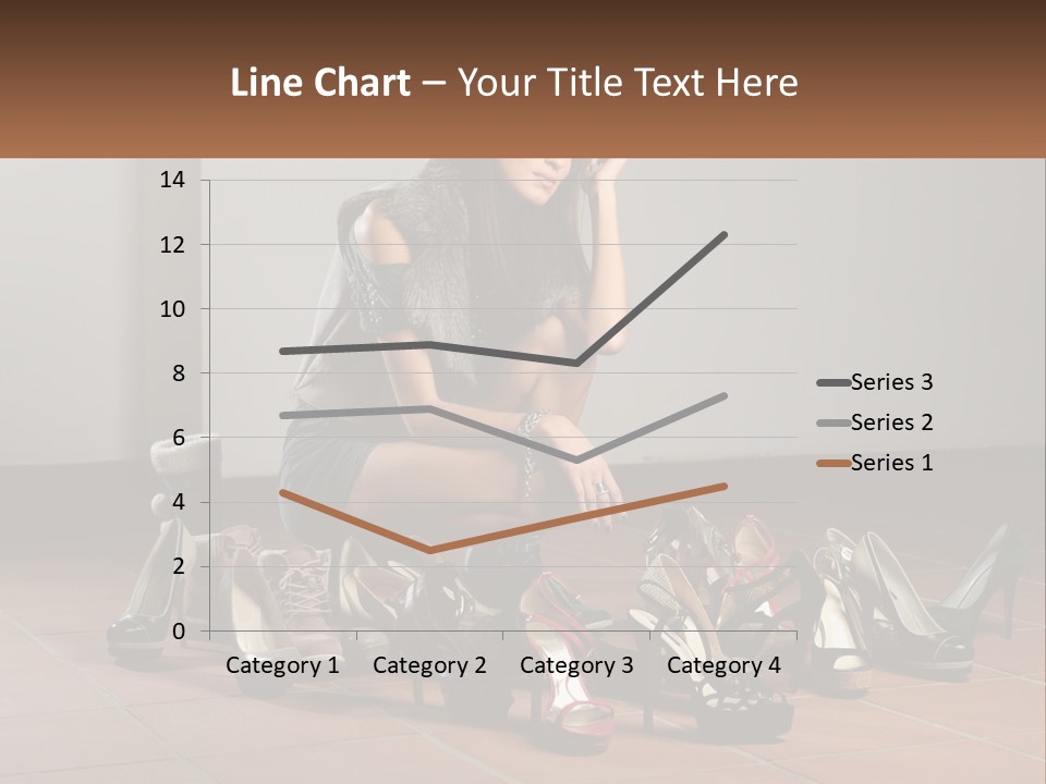 A Woman Kneeling Down Next To A Bunch Of Shoes PowerPoint Template