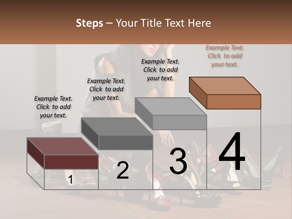 A Woman Kneeling Down Next To A Bunch Of Shoes PowerPoint Template