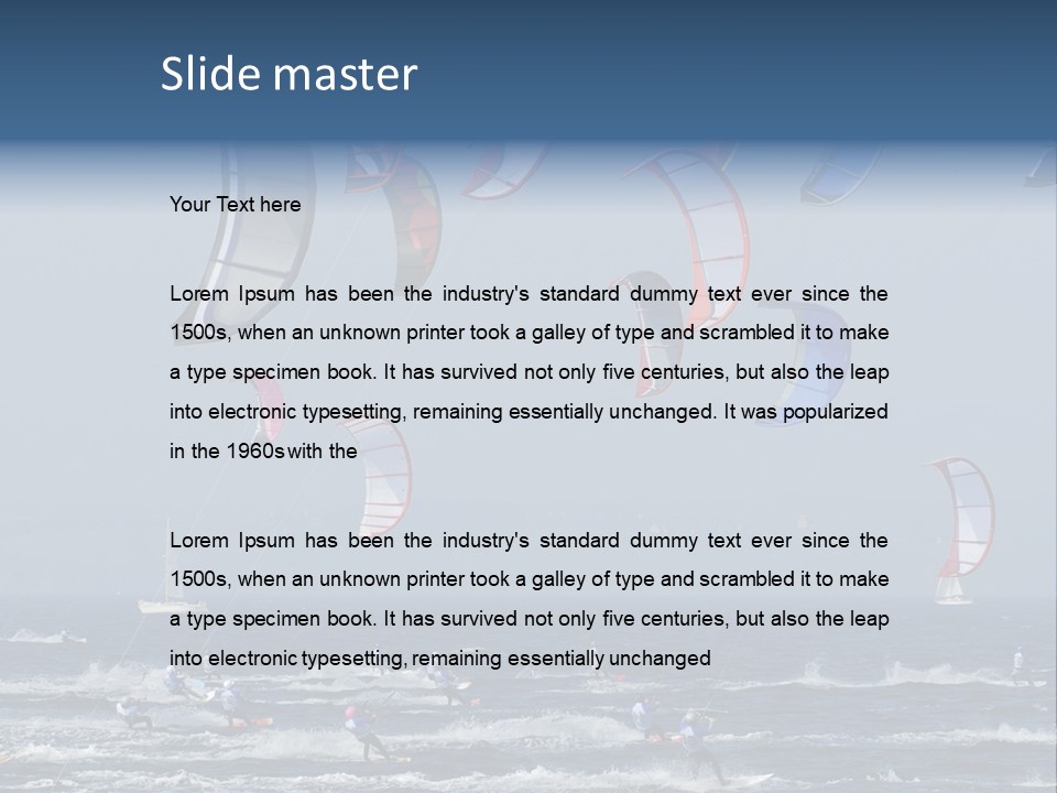A Group Of Kites Being Flown Over The Ocean PowerPoint Template