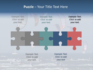 A Group Of Kites Being Flown Over The Ocean PowerPoint Template