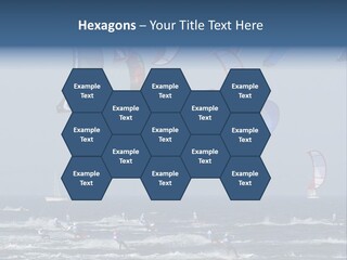 A Group Of Kites Being Flown Over The Ocean PowerPoint Template