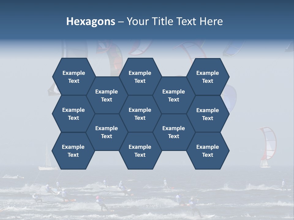 A Group Of Kites Being Flown Over The Ocean PowerPoint Template