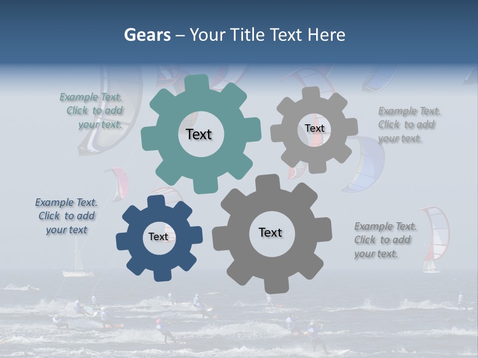 A Group Of Kites Being Flown Over The Ocean PowerPoint Template