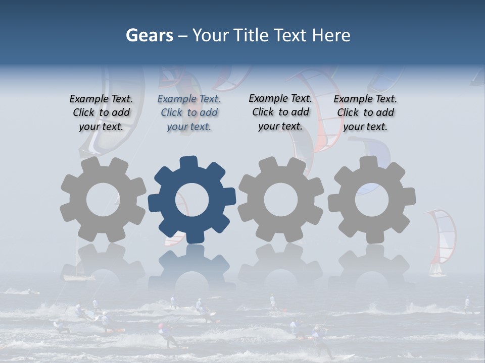 A Group Of Kites Being Flown Over The Ocean PowerPoint Template