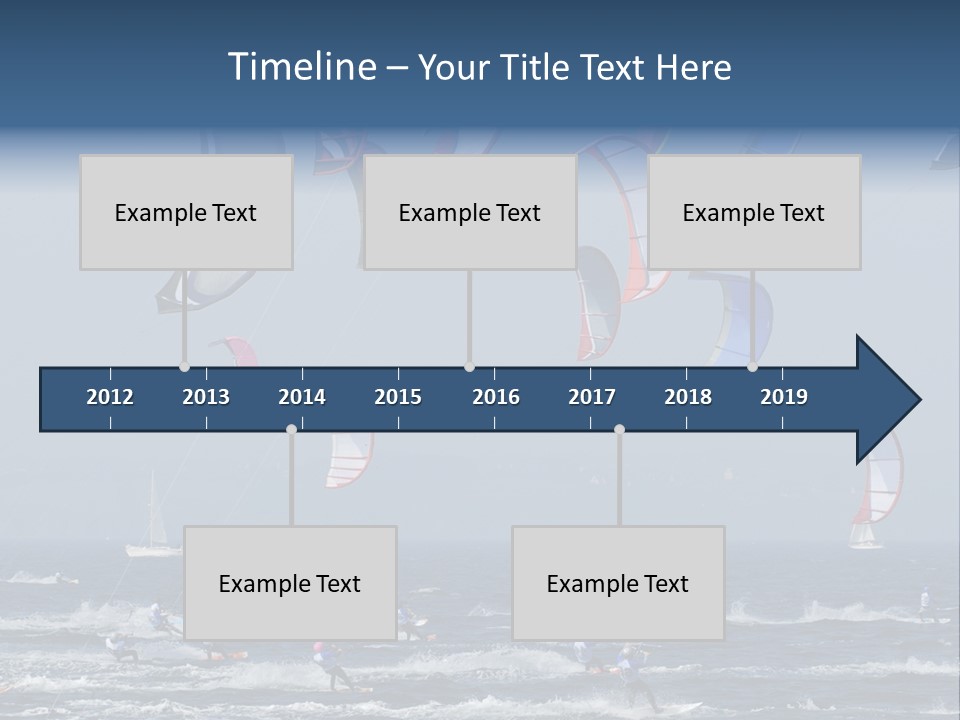 A Group Of Kites Being Flown Over The Ocean PowerPoint Template