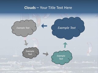 A Group Of Kites Being Flown Over The Ocean PowerPoint Template