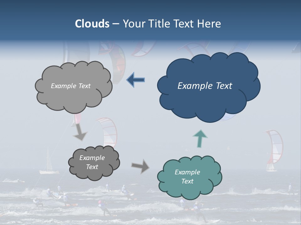 A Group Of Kites Being Flown Over The Ocean PowerPoint Template