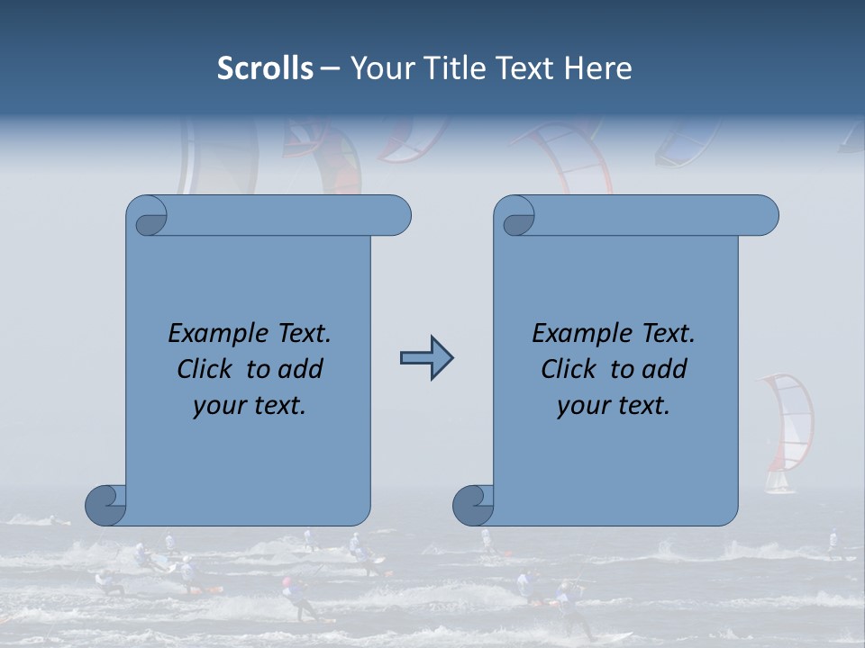 A Group Of Kites Being Flown Over The Ocean PowerPoint Template