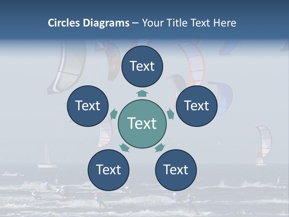 A Group Of Kites Being Flown Over The Ocean PowerPoint Template