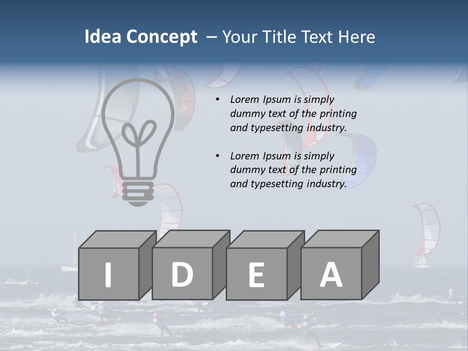 A Group Of Kites Being Flown Over The Ocean PowerPoint Template