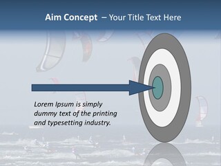 A Group Of Kites Being Flown Over The Ocean PowerPoint Template