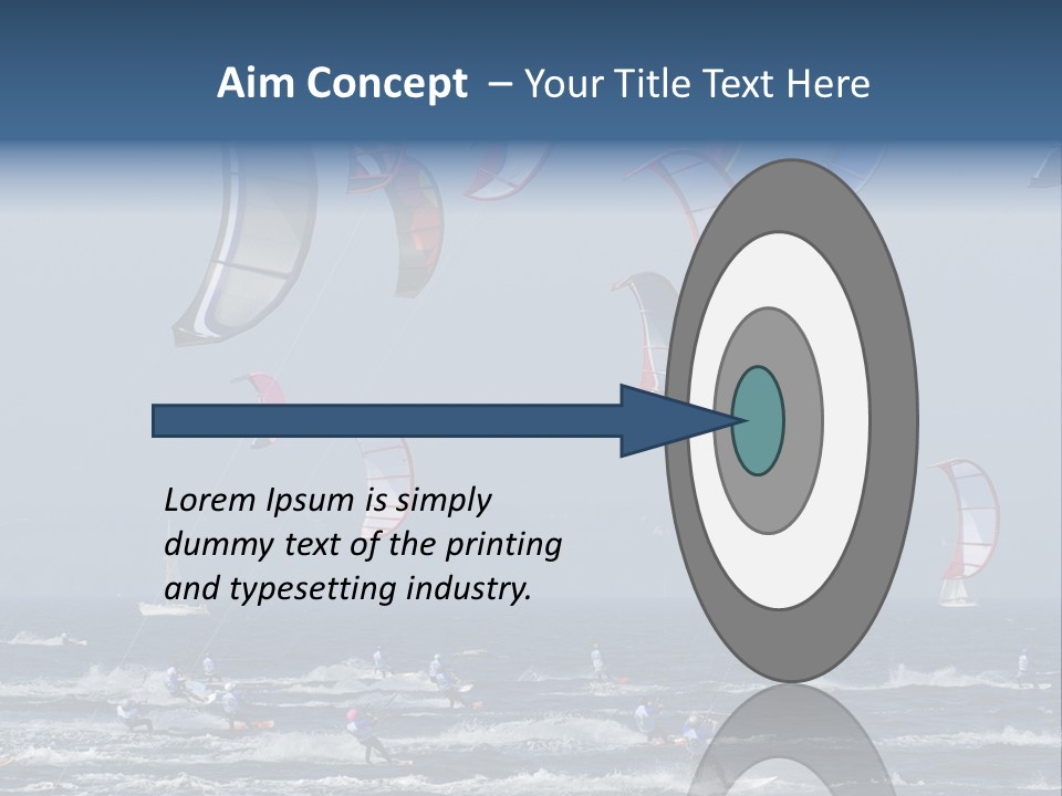 A Group Of Kites Being Flown Over The Ocean PowerPoint Template