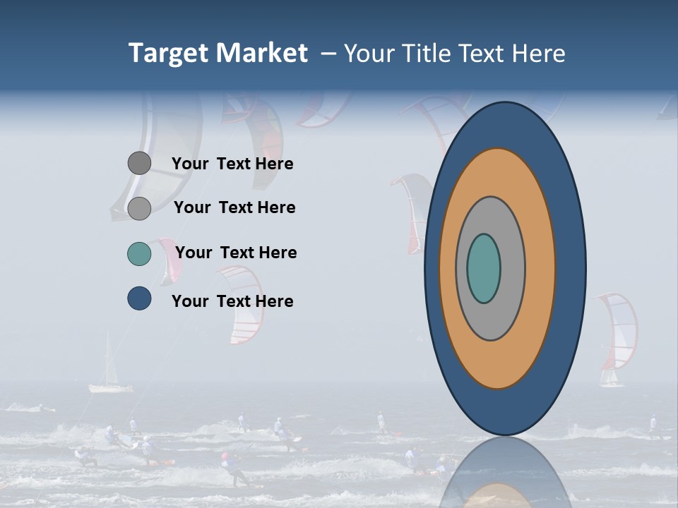 A Group Of Kites Being Flown Over The Ocean PowerPoint Template