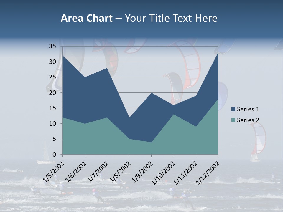 A Group Of Kites Being Flown Over The Ocean PowerPoint Template
