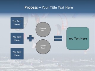 A Group Of Kites Being Flown Over The Ocean PowerPoint Template
