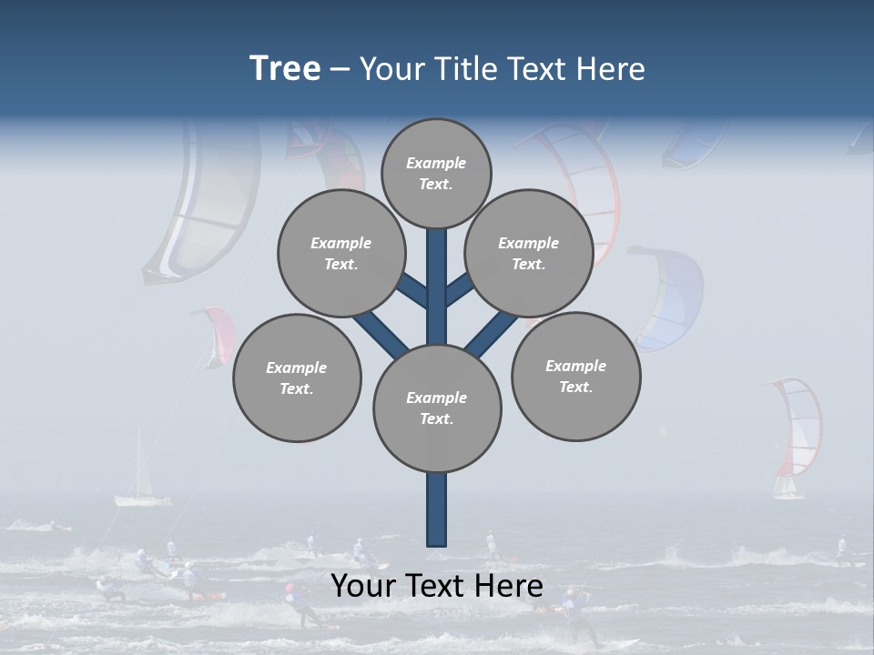 A Group Of Kites Being Flown Over The Ocean PowerPoint Template