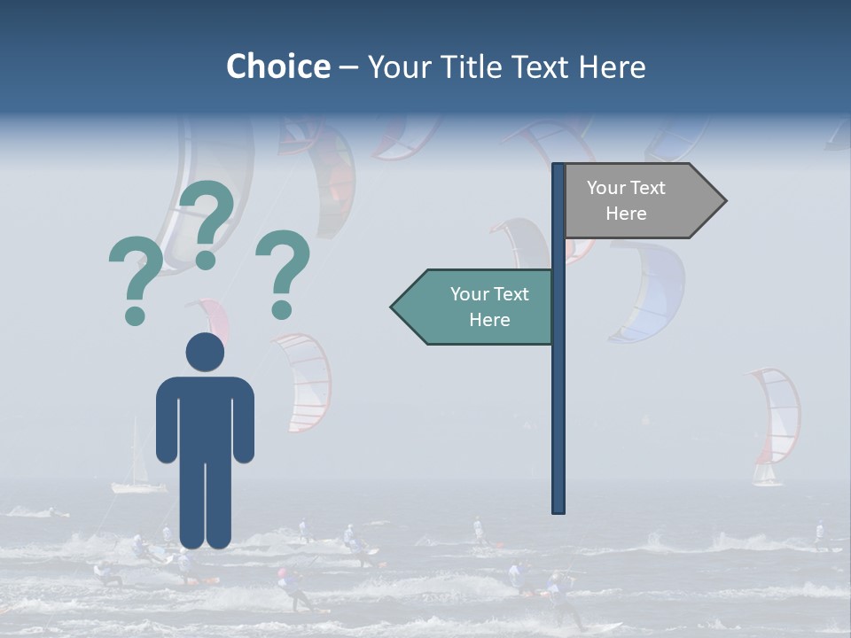 A Group Of Kites Being Flown Over The Ocean PowerPoint Template