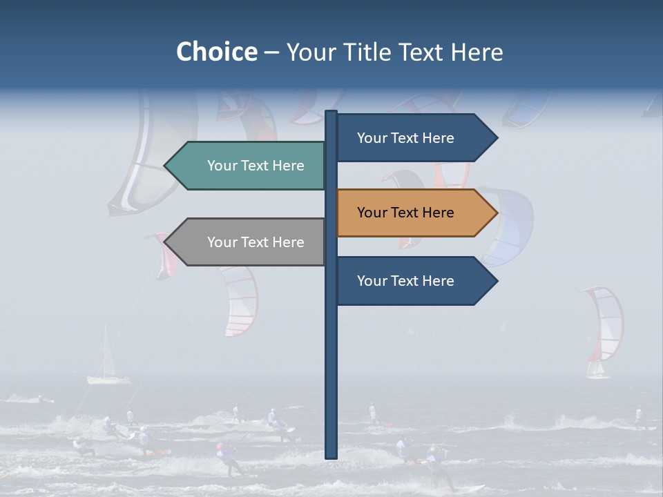 A Group Of Kites Being Flown Over The Ocean PowerPoint Template