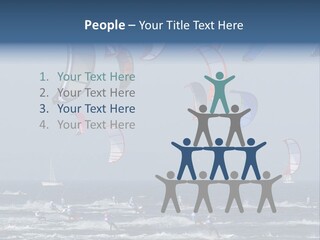 A Group Of Kites Being Flown Over The Ocean PowerPoint Template