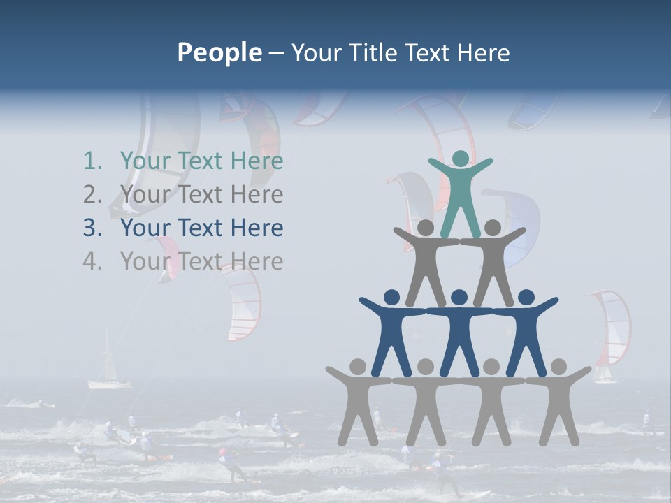 A Group Of Kites Being Flown Over The Ocean PowerPoint Template