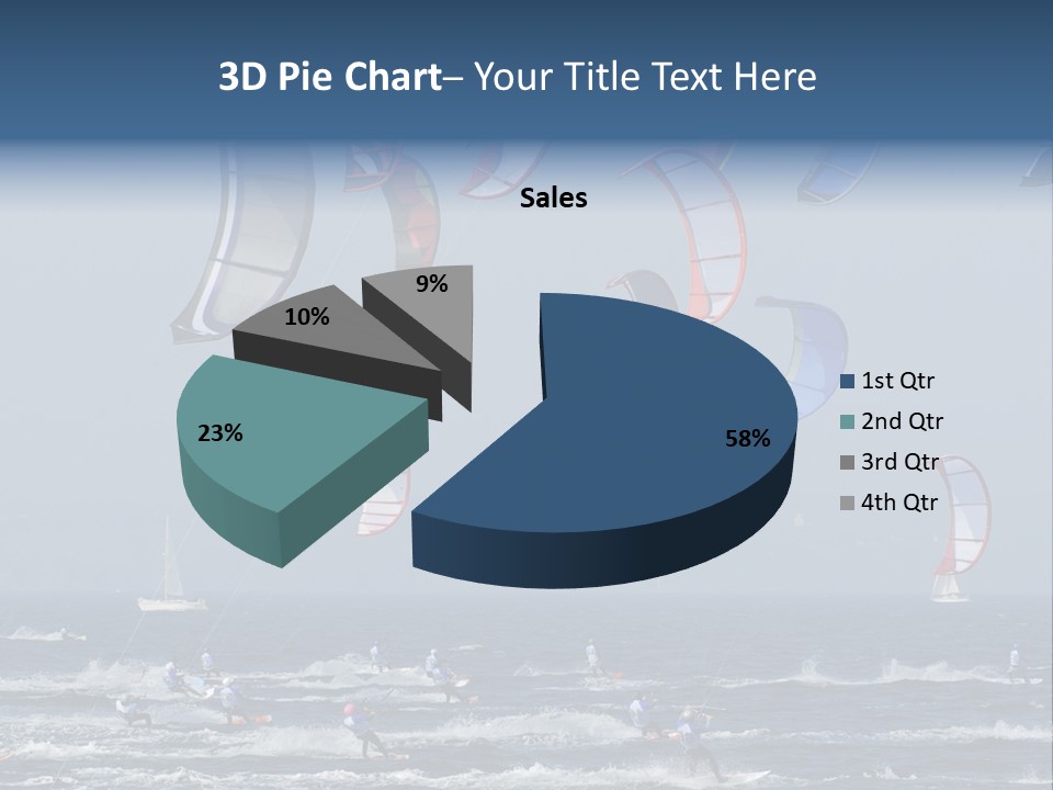 A Group Of Kites Being Flown Over The Ocean PowerPoint Template