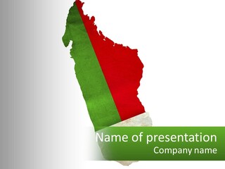 A Map Of The Country Of Italy With The Colors Of The Flag PowerPoint Template