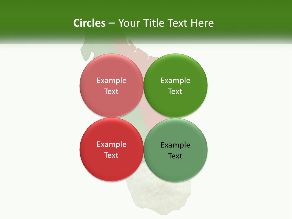 A Map Of The Country Of Italy With The Colors Of The Flag PowerPoint Template