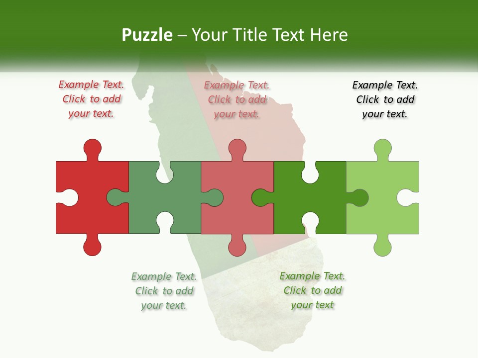 A Map Of The Country Of Italy With The Colors Of The Flag PowerPoint Template