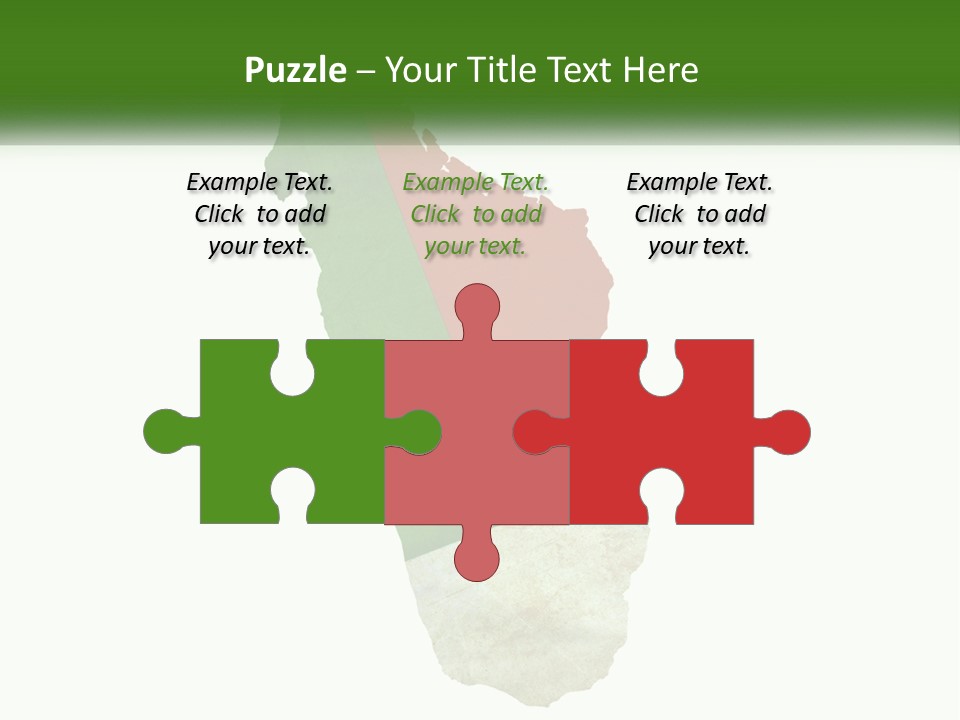 A Map Of The Country Of Italy With The Colors Of The Flag PowerPoint Template