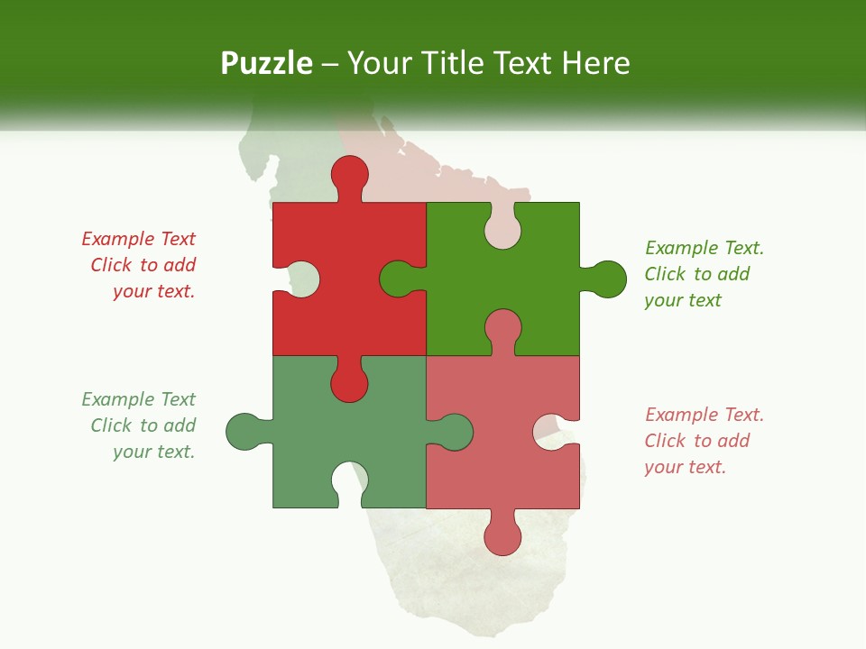 A Map Of The Country Of Italy With The Colors Of The Flag PowerPoint Template
