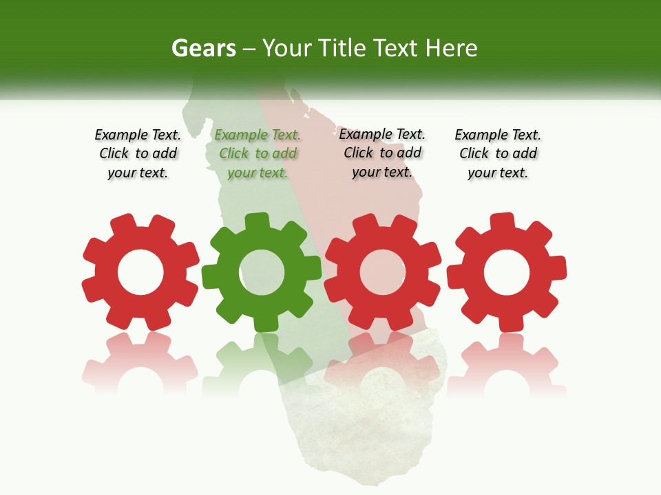 A Map Of The Country Of Italy With The Colors Of The Flag PowerPoint Template