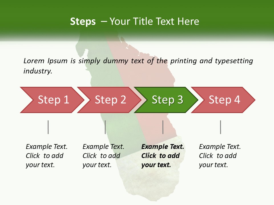 A Map Of The Country Of Italy With The Colors Of The Flag PowerPoint Template