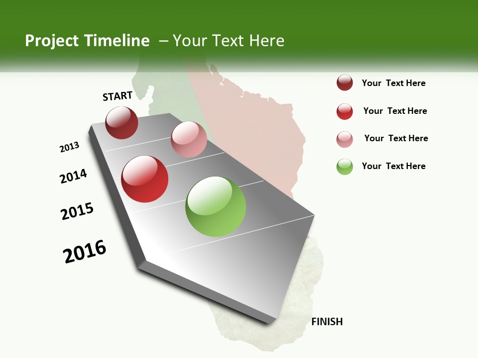 A Map Of The Country Of Italy With The Colors Of The Flag PowerPoint Template